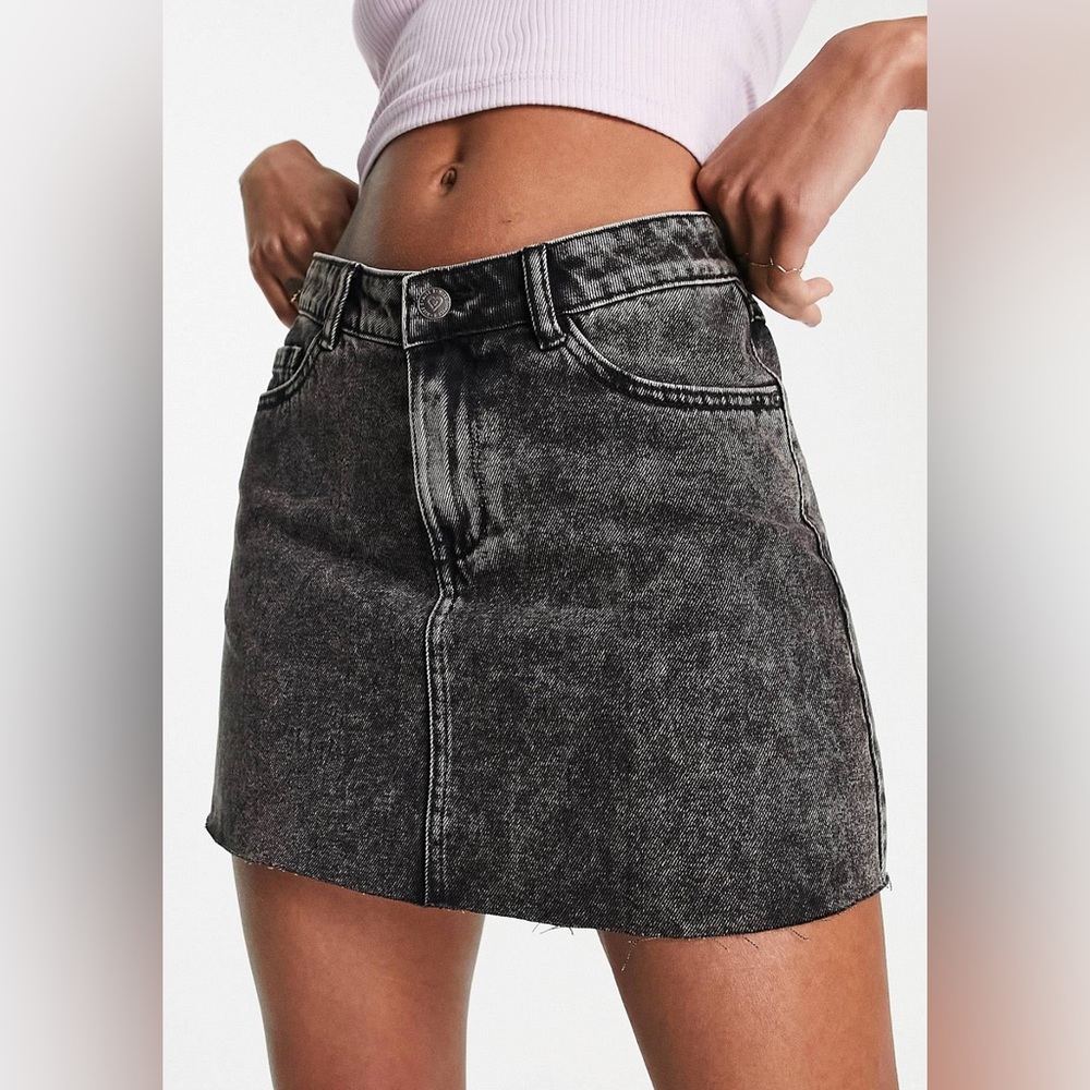 Miss Selfridge denim micro mini skirt in black wash